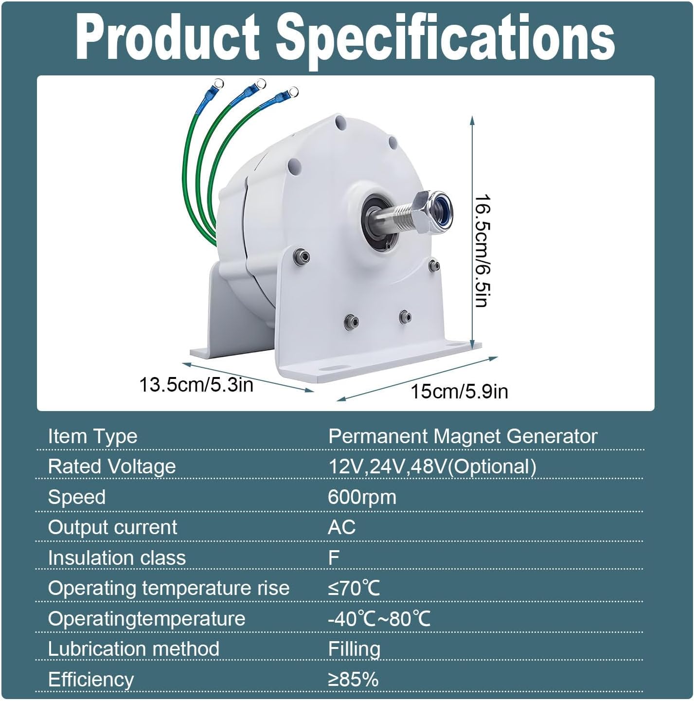 3 Phase Permanent Magnet Alternator,Permanent Magnet Generator,Suitable for Solar Street Lights for Wind Power Generation, Home Monitoring Power Supply 24V
