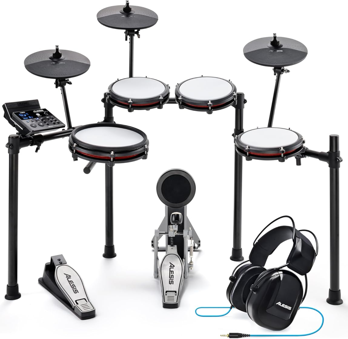 Alesis Nitro Max Kit Electric Drum Set with Quiet Mesh Pads, 10