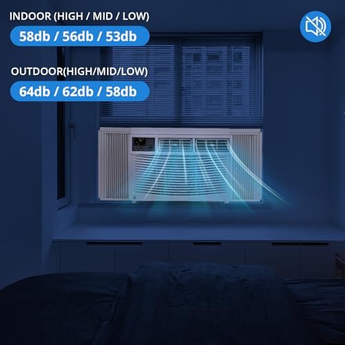 8,000 BTU WiFi Smart Window Air Conditioner with Cooling Area up to 350 Sq Ft, Smart Window Air Conditioner with App Control, Digital Display and Remote, Bedroom/Apartment/Office