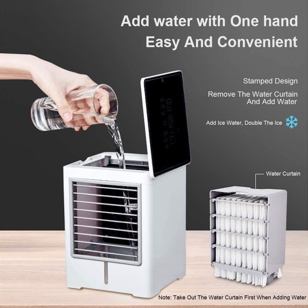 Portable Air Conditioner Fan, Mini Evaporative Cooler, Personal Air Cooler, Quiet Desktop Fan for Home Office Travel