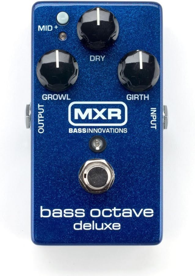 MXR M288 Bass Octave Deluxe Effects Pedal Bundle with 4 MXR Right Angle Patch Cables