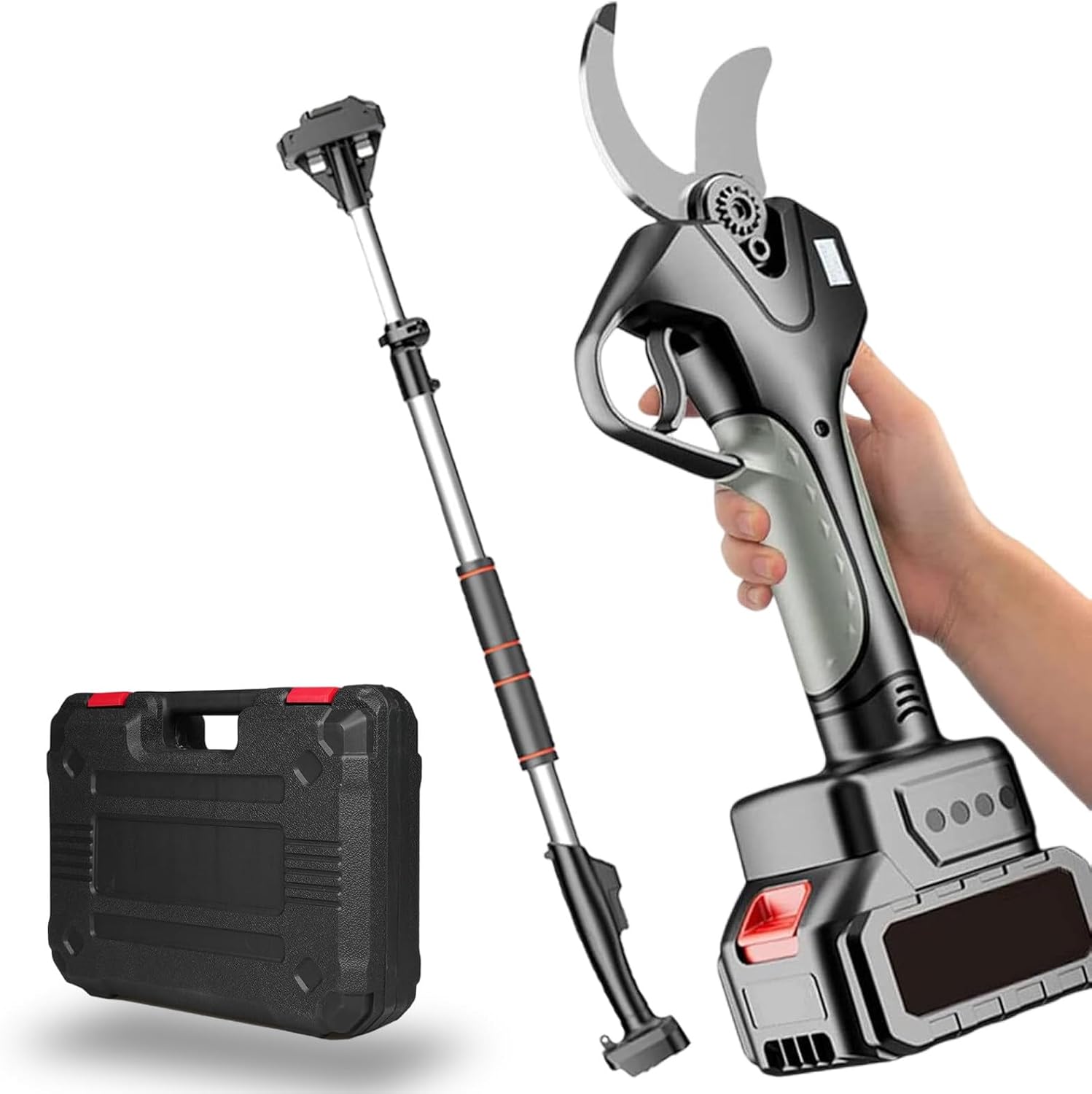 Electric Pruning Shears,Extendable Tree Pruning Pruner,21V Cordless Electric Pruning Shears,50mm/2inch Cut Electric Pruner Battery Powered,with Extension Poles,‎1Battery