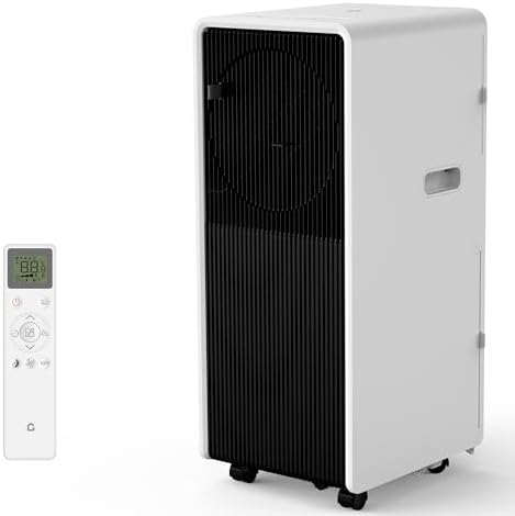 Portable Air Conditioners with Remote Control 14000 BTU, 3-in-1 Free Standing Cooling AC Unit with Fan & Dehumidifier, for Room up to 700 Sq.Ft, Sleep Mode, 3 Speed, Black+White