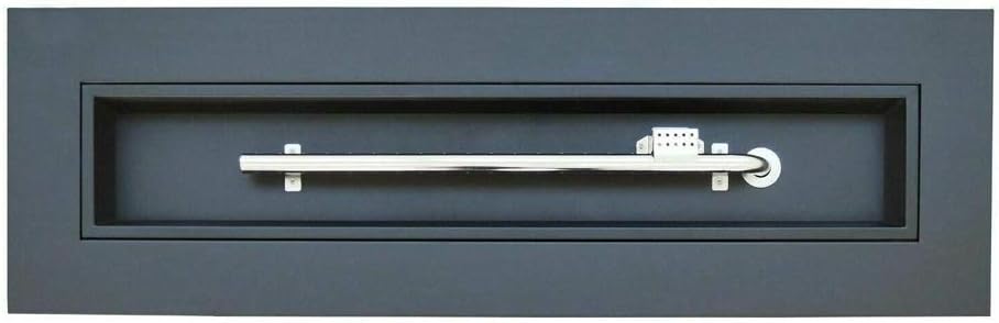 Outdoor Dark Gray Iron Rectangular Propane Fire Pit