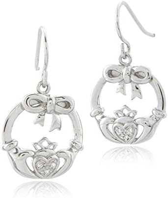 Diamond Claddagh Bow Earrings