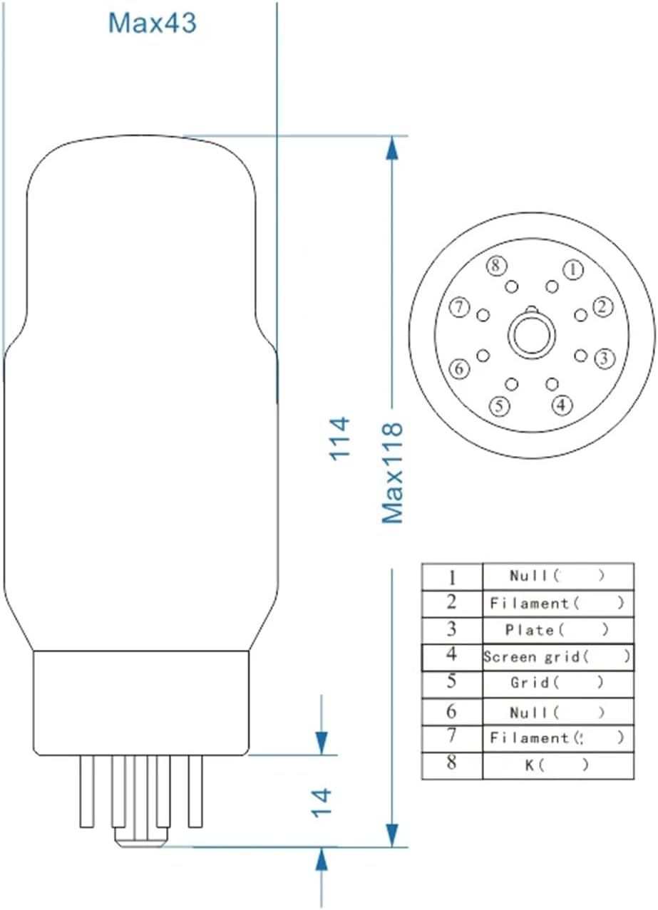 6CA7-T/EL34 Tube Pair Replaces EL34B 6CA7-Z Amplifier Accessories