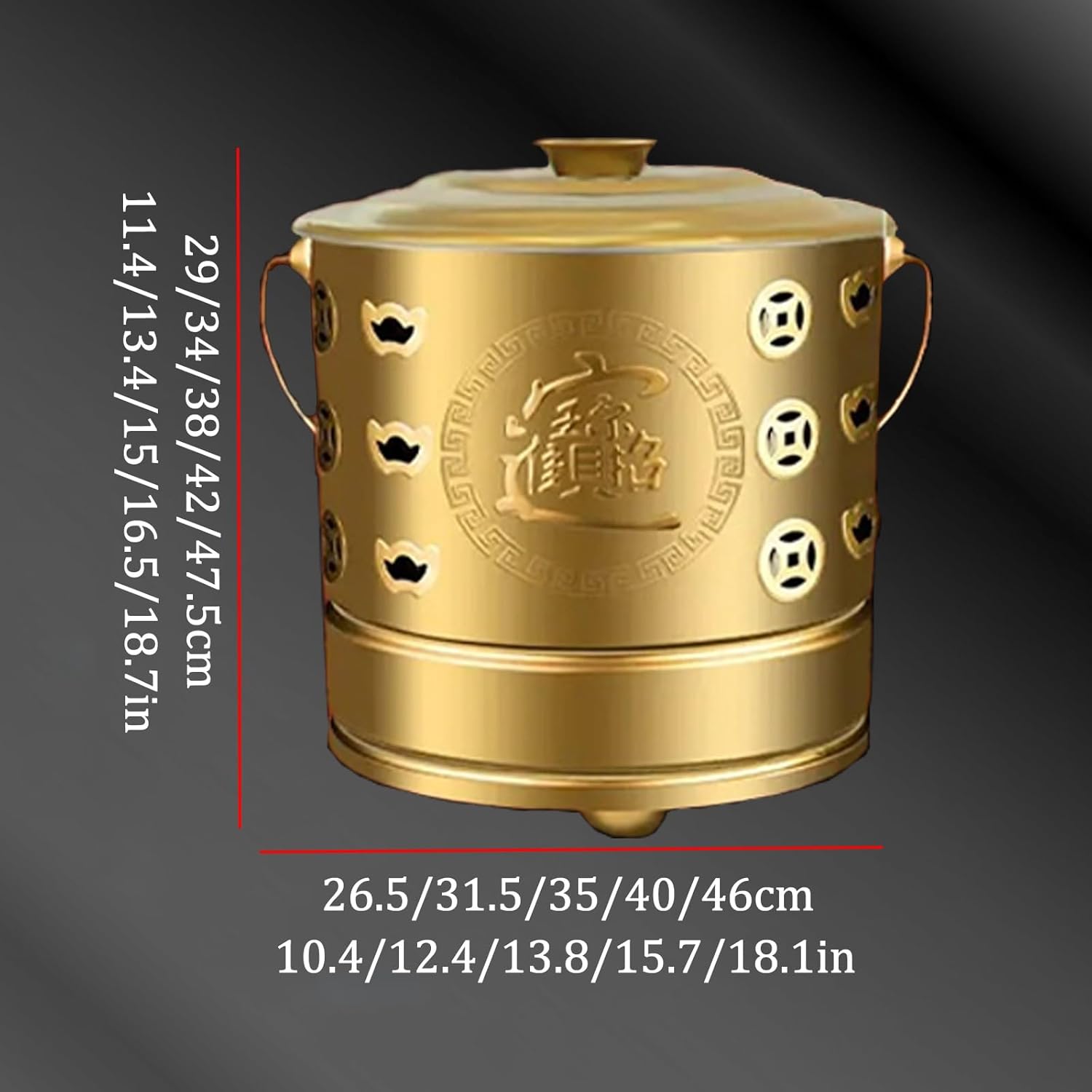 Fire Pit Metal Incinerator Furnace Stainless Steel Incinerator Burn Barrel with Ventilation Hole Design Paper Basin Incinerator with Combustion Rack Outdoor Fire Pit with Carrying Handle.(Frosted gold