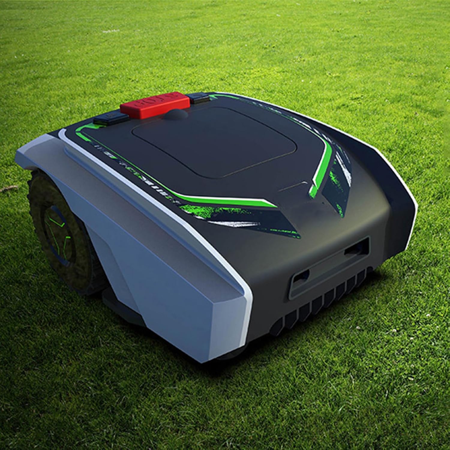 Robotic Lawnmower AutoCharging Self-Propelled 19cm Cut Width and 20-60mm Cutting Heights Robot Lawn Mower with Battery for Lawns up to1500m² Include Garage