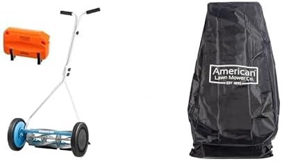 American Lawn Mower Company 16-Inch 5-Blade Push Reel Lawn Mower with Sharpener and Storage Cover Bag Bundle