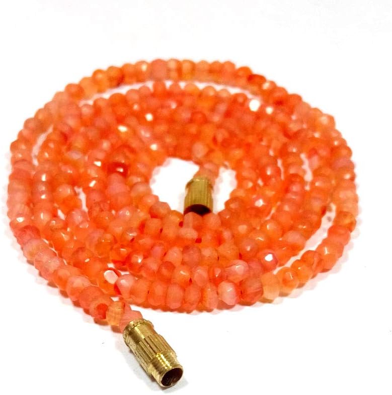 natural light carnelian 3-4mm rondelle faceted beads 28