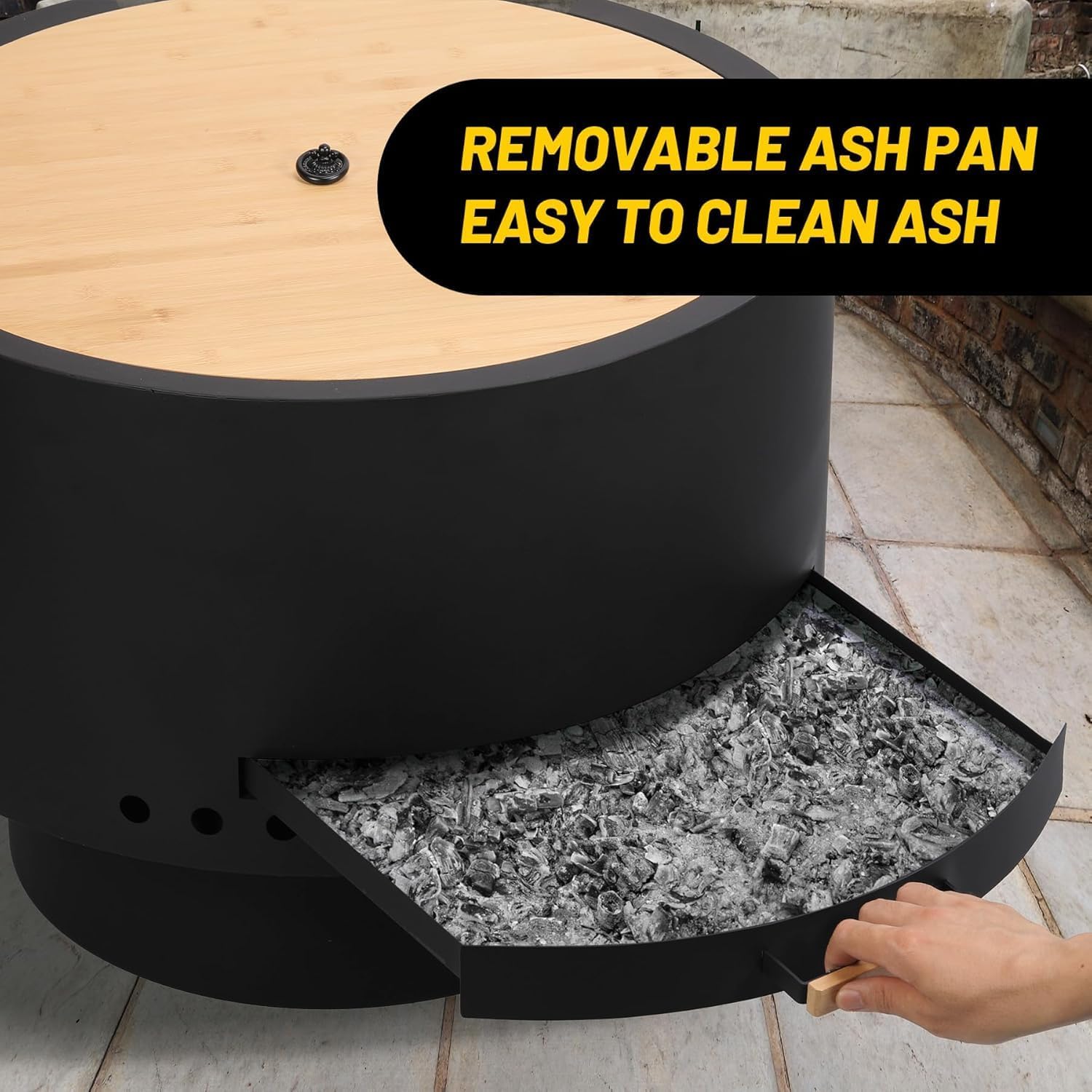 Outdoor Fire Pit with Grill Grate, Wood Burning Fire Bowl for Backyard & Patio, Fireproof Mesh Cover, Stable Burning, Multi-Fuel Design for Warmth and Casual Grilling