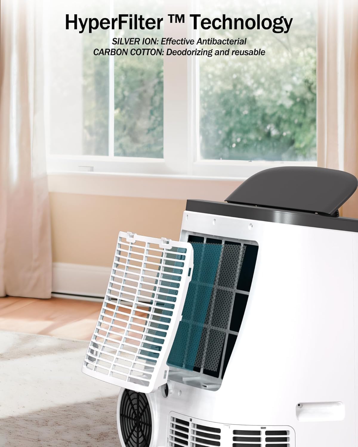 14000 BTUs Portable Air Conditioner, Floor Standing AC Units with Remote Control, Dehumidifier & Fan Mode, Sleep Mode, 24H Timer, LED Display, Cool Rooms up to 350 Sq. Ft