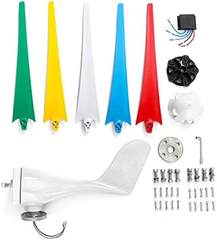 8000W AC Permanent Wind Turbines Generator 5-Nylon Blades 12/24/48V w/Controller Household Power Generator for Solar Streetlight