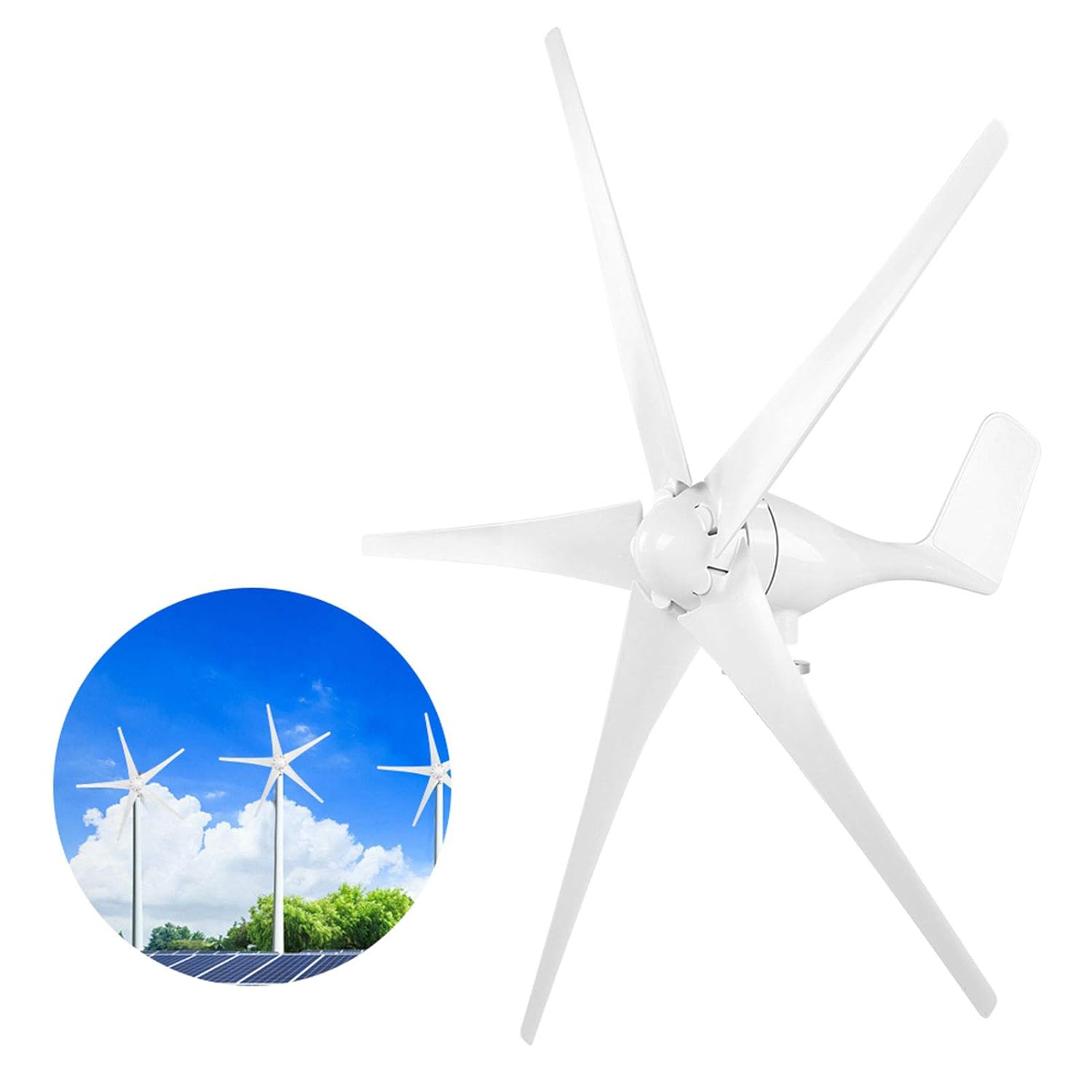 Wind Turbines, 5 Blade, Small Windmill Generator Industrial Supplies Machinery Equipmen (24V)