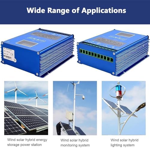 2000W Wind Solar Hybrid Charge Controller, MPPT Auto 12V/24V/48V, Wind Turbine & Solar Panel Compatible, LCD Display, Free Dump Load for Efficient Power Management