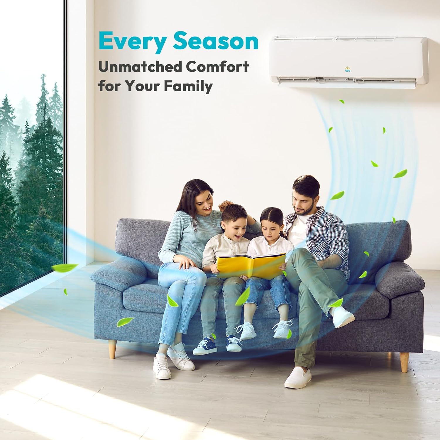 18000 Mini Split AC/Heating System - 19 SEER2 Mini Split AC Unit Inverter Heating and Cooling, 230v Energy Efficient Ductless Air Conditioner Up to 1250sq.ft, 24H Timer, Installation Kit