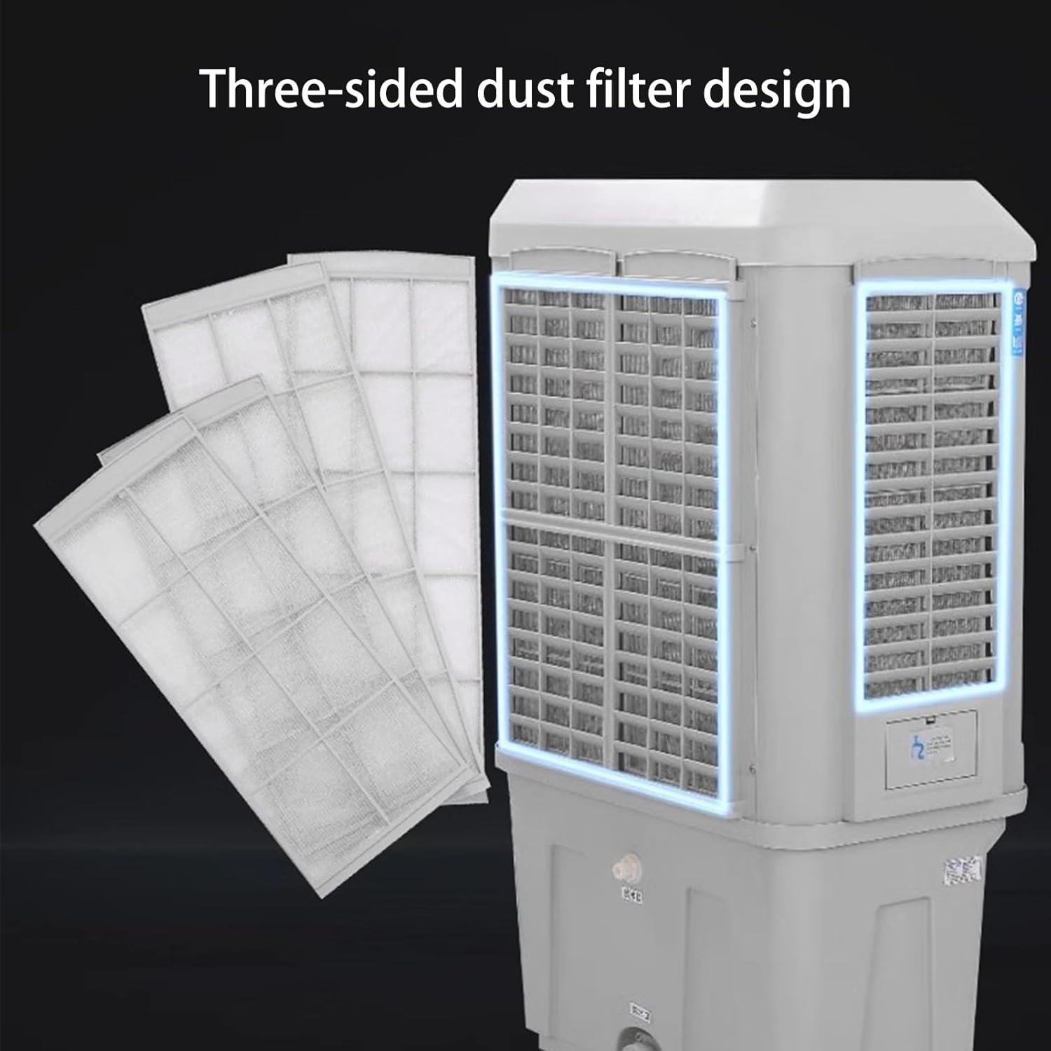 Portable Swamp Cooler, Ductless Air Conditioner with 120°Oscillation, 3 Wind Speed, 4 Ice Packs, Evaporative Air Cooler for Outdoor Indoor