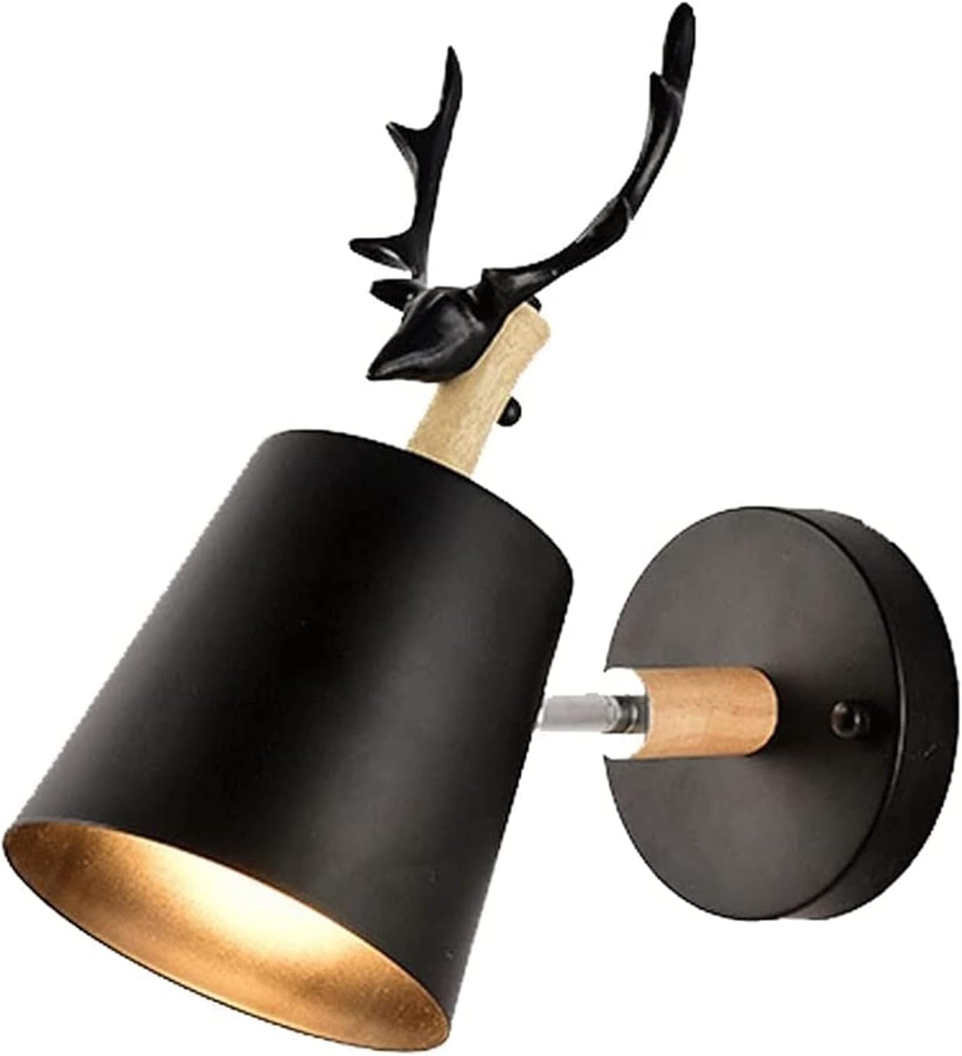 Antler Decoration Wall Lamp, Deer Head Wall Sconce, Modern Adjustable Bedside Reading Light, Wall Light for Bedroom, Lighting Fixture for Living Room Hallway Dining Room Entryways (Color : Black)