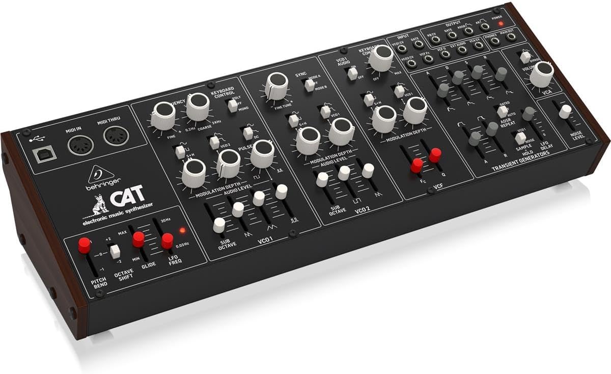 Behringer CAT Legendary Paraphonic Analog Synthesizer with Dual VCOs, 4 Mixable Waveforms, External Signal Processor, 16-Voice Poly Chain and Eurorack Format