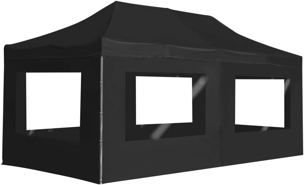 Professional Folding Party Tent with Walls Aluminum 19.7'x9.8' Anthracite,Party Tent Heavy Duty Oxford Outdoor Sunshade Shelter for Events Outdoor Structures, Outdoor Canopies, Gazebos