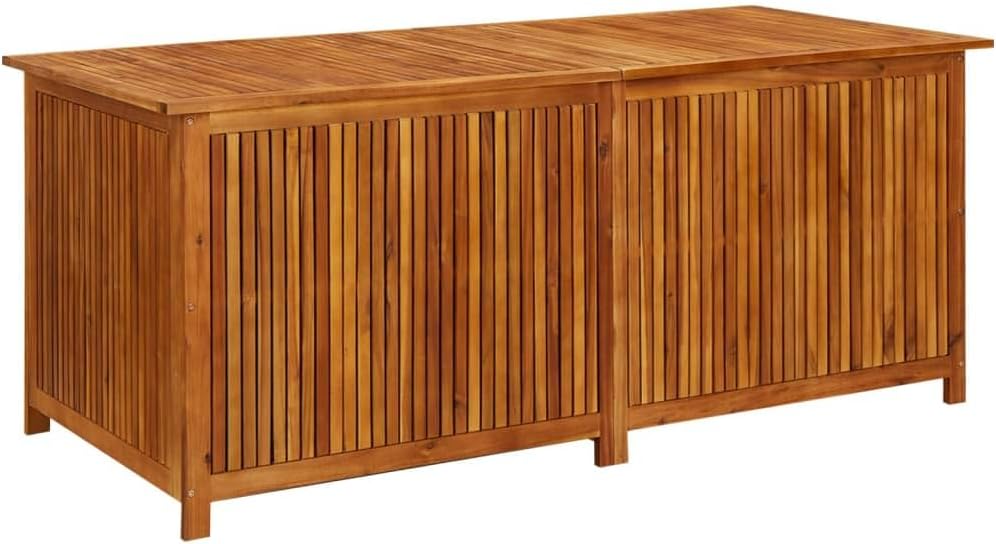 Wooden Deck Box Large Outdoor Storage for Patio Furniture, Garden Tools, Pool Supplies, Outdoor Backyard Patio Storage Deck Box Container, 68.9