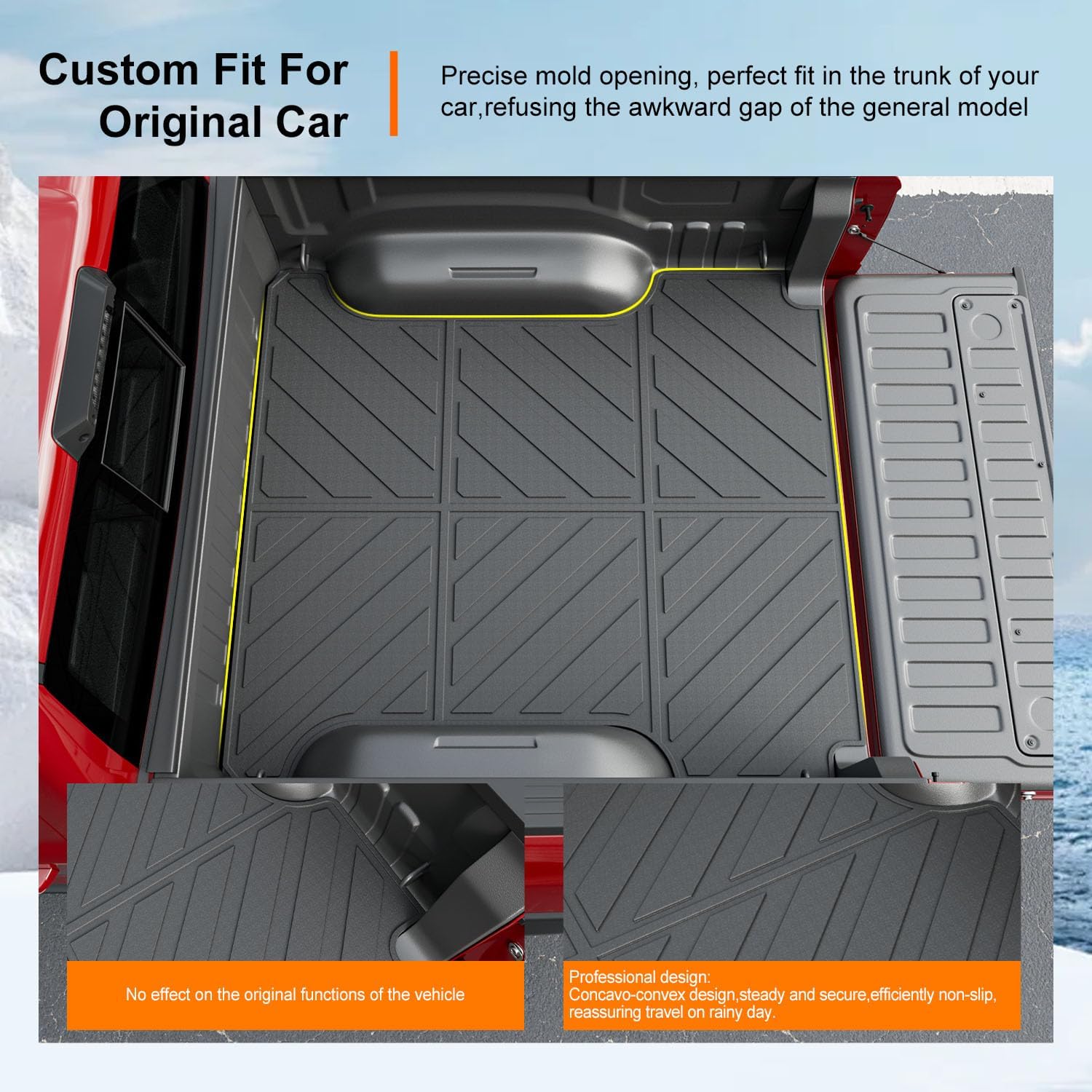 powoq 5.7FT Bed Mat Compatible with 2019-2026 Dodge Ram 1500 Bed Liner All Weather TPE Truck Bed Mat Replacement for 2019-2026 Dodge Ram 1500 Accessories (Truck Bed Mat)