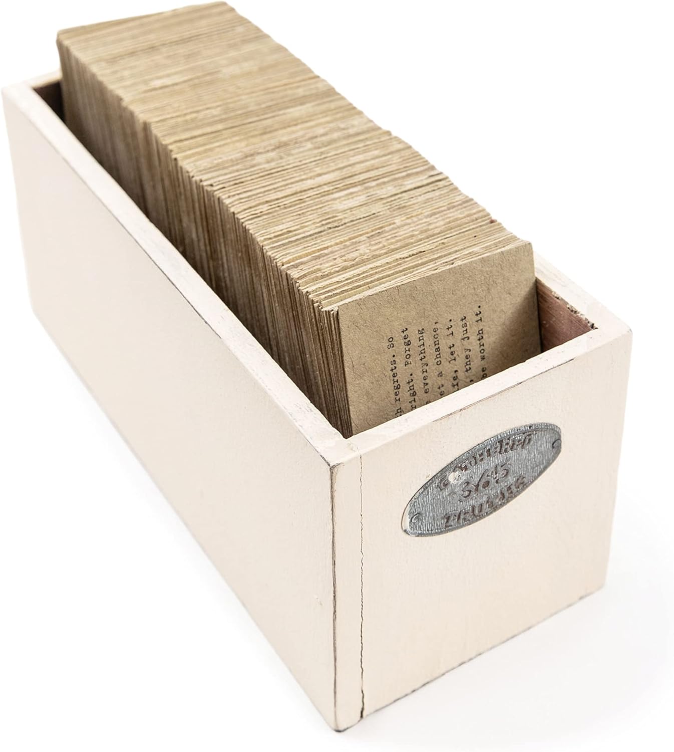 Sugarboo 365 Gathered Thoughts Box: Handcrafted Affirmation Cards for Daily Inspiration, Motivation, and Positivity - Perfect for Birthdays, Anniversaries, and Special Occasions (Cream)