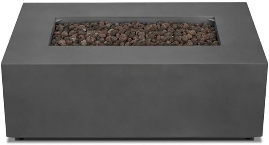 Bowery Hill Traditional Small Propane Fire Table with Conversion Kit in Slate