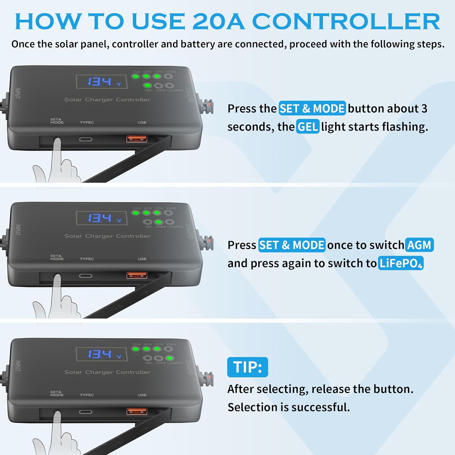 Voltset Solar Panel Charger Kit: 100W 12V Solar Panel with 20A Solar Charge Controller, Monocrystalline Solar Panel for RV Battery Car Trailer Marine Boat Caravan and Other Off Grid System
