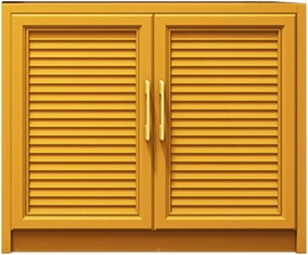 Small Metal Outdoor Storage Cabinet Outdoor Weatherproof Storage Box Large Storage Capacity, Small Outside Storage Box Waterproof, 10 Colors Available(Brass)