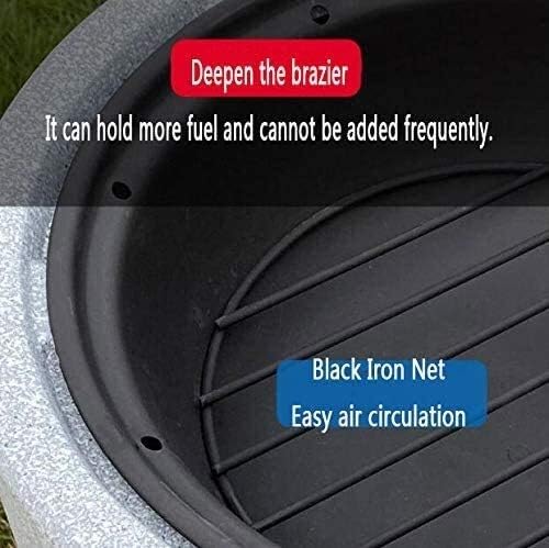 Fire Pits Outdoor Wood Burning Firepits for Outside,Patio Fire Steel BBQ Grill,Heat-Resistant Coating,Stone Texture,Magnesium Oxide Material with Cover BBQ Cooking for Outside Camping