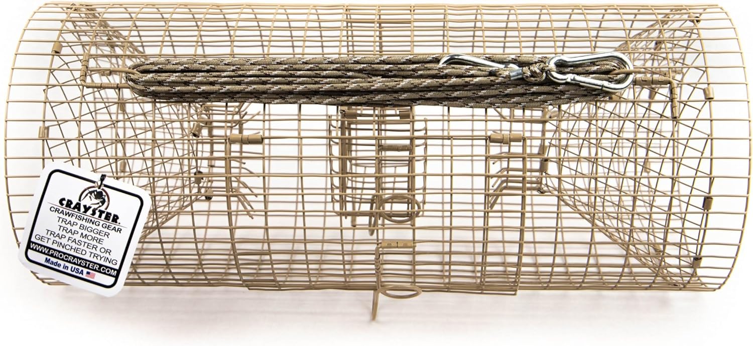 Stream Cylinder Crawfish Trap, tan or pink