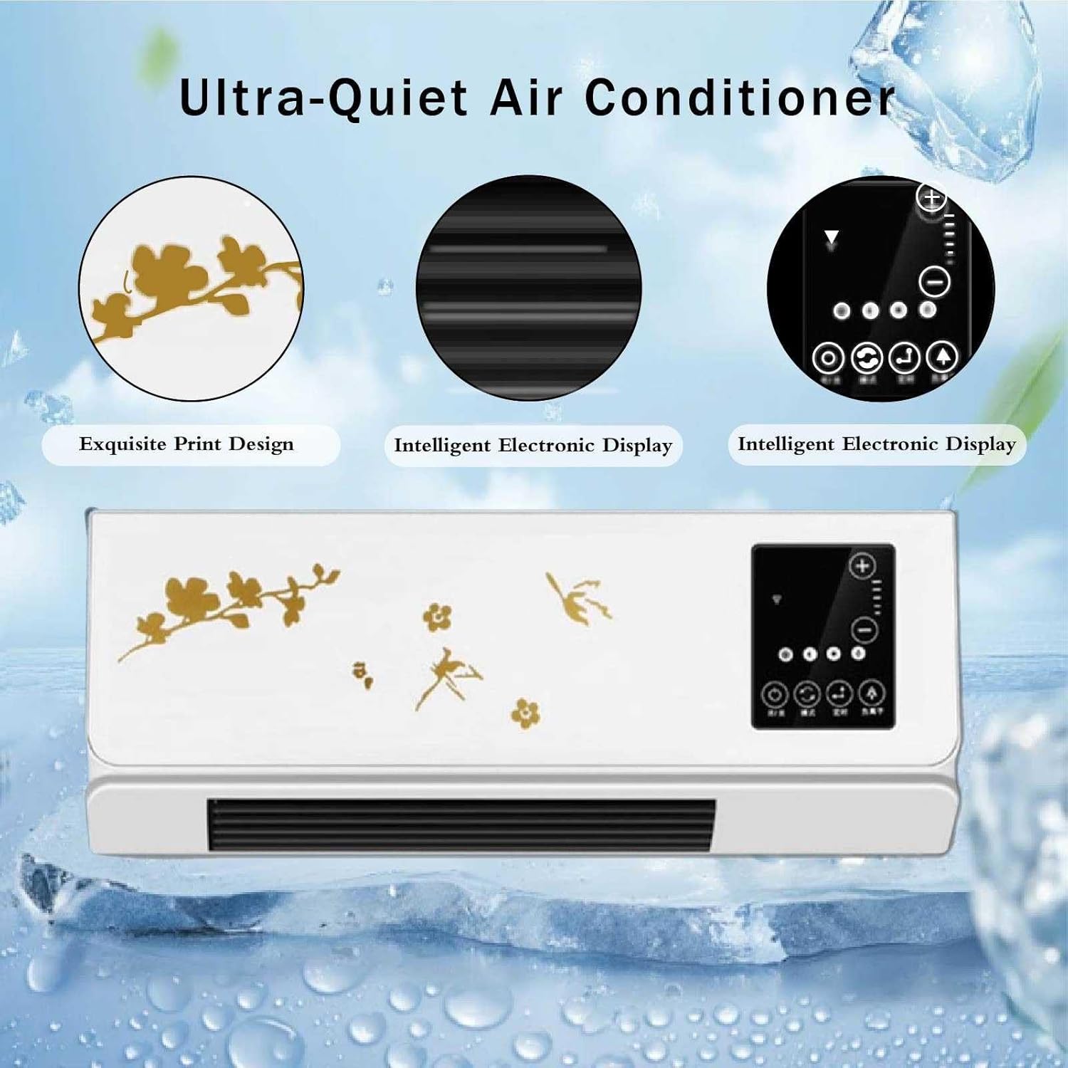 Portable Air Conditioner Split Max Multifunctional Cooling Air 3s Desktop Wall Mounted 2-in-1 Super Quiet Blow Cool Breeze & Heating, for Home, Office