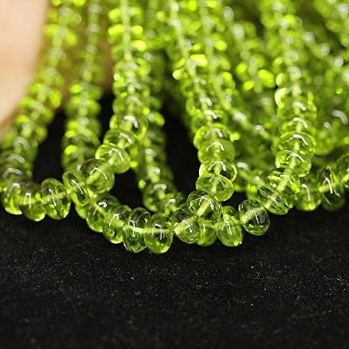 13 Strand Lot Natural Green Peridot Smooth Rondelle Micro Gemstone Craft Loose Beads 7