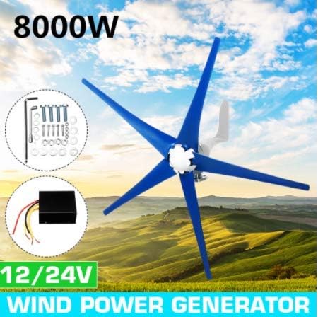 8000W Wind Turbines Generator 12V/24V 5 Blades Horizontal Wind Generator with Controller Windmill Energy Turbines Charge,12v