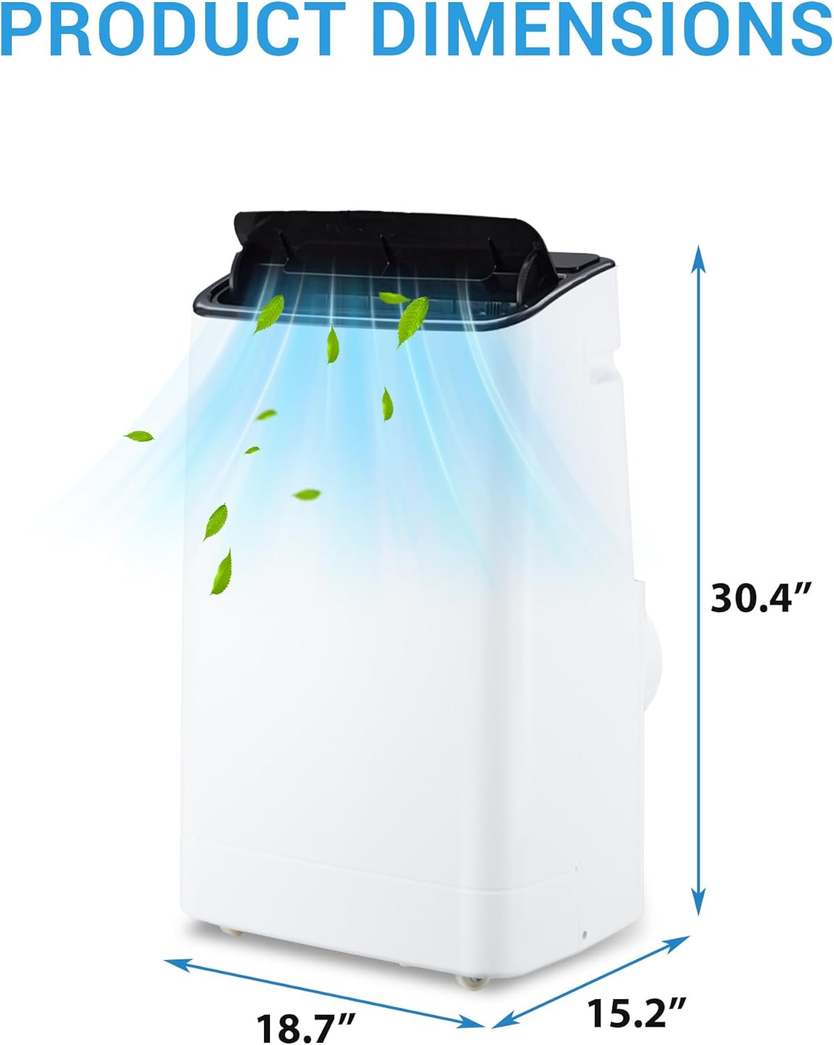 14,000 BTU Portable Air Conditioner Cools Up to 750 Sq.Ft, 3-IN-1 Quiet Portable AC Unit with Remote Control & Installation Kits for Large Room, Smart/Sleep Mode, Auto Swing, 24H Timer