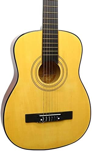 Full Size Guitar Acoustic Guitar Classical Guitar Beginner Fingerstyle 38 Inches Folk Musical Instrument Youth Exercises with Backpack Beginner Acoustic Guitar Starter Package Student G (Yellow Long)