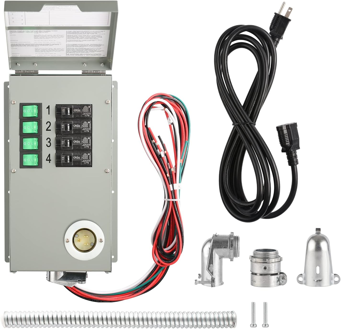 Nature's Generator Gold PE System 1800W Solar & Wind Powered Pure Sine Wave Generator + 100W Solar Panel + Power Transfer Kit, w/Infinite Expandability, Gasless to Connect Inhouse Breaker Panel