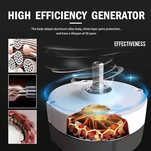 Wind Turbine Home Use Horizontal Generator Kits Blades with Controller to Charge Batteries Off Generator,3000W Vertical Wind Turbine Generator Kit - 12V/24V/48V/220V, 3-Blade Permanent Magne