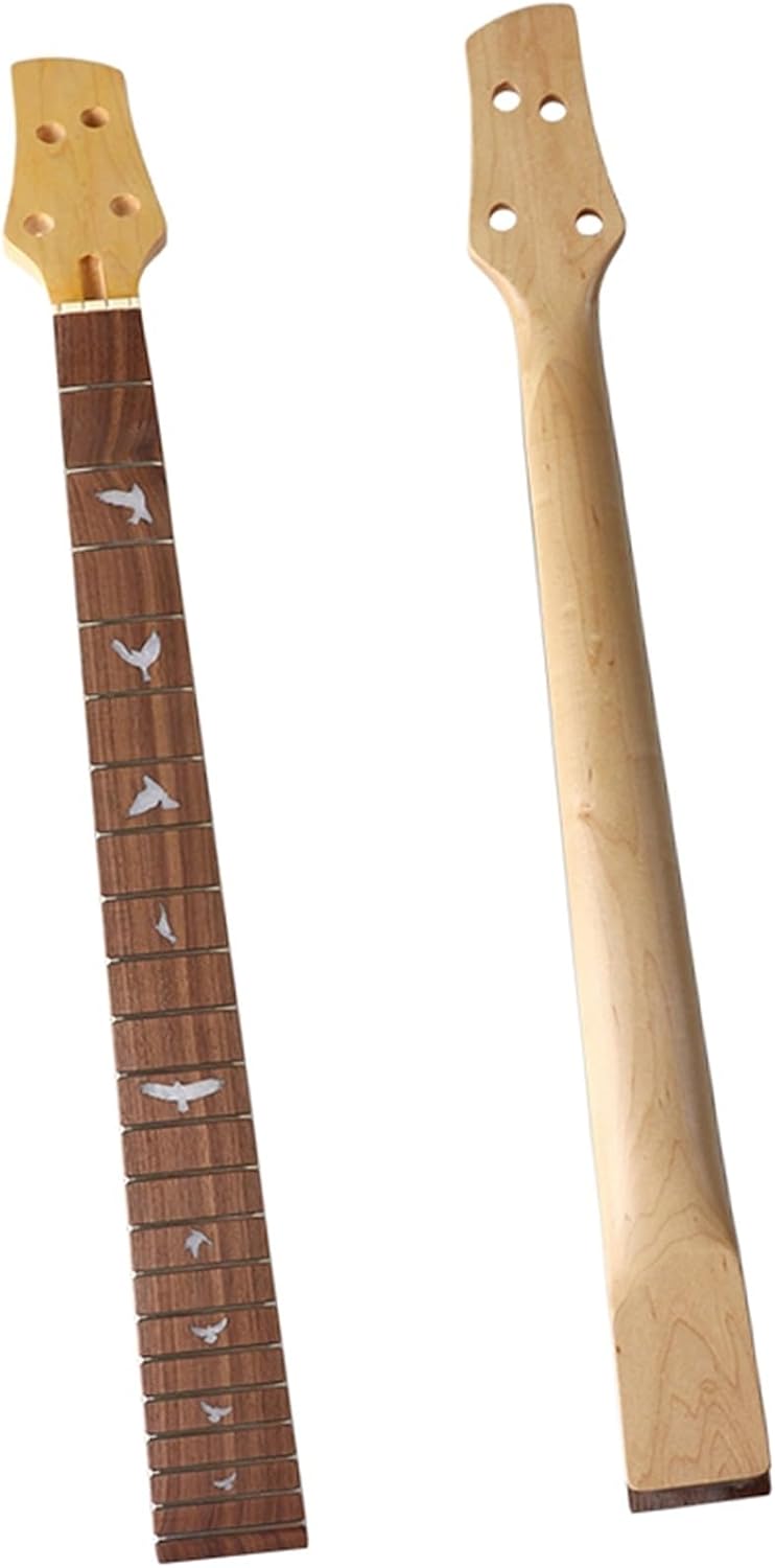 Replacement Guitar Neck 4-String 22-Fret Electric Bass Guitar Neck Matte Maple Right-Handed Ukulele Handle Modified DIY Guitar Instrument