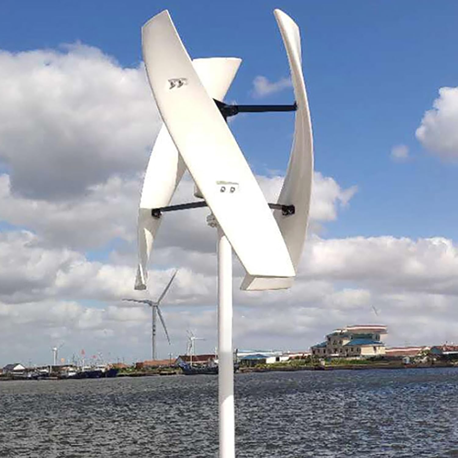 2000W / 2500W Vertical Wind Turbine Generator 3 Blades 12V / 24V / 48V Low Noise Rotation Wind Turbine Generator with MPPT Controller Maglev Wind Turbine for Home Use,Multi Colored,2500W24V