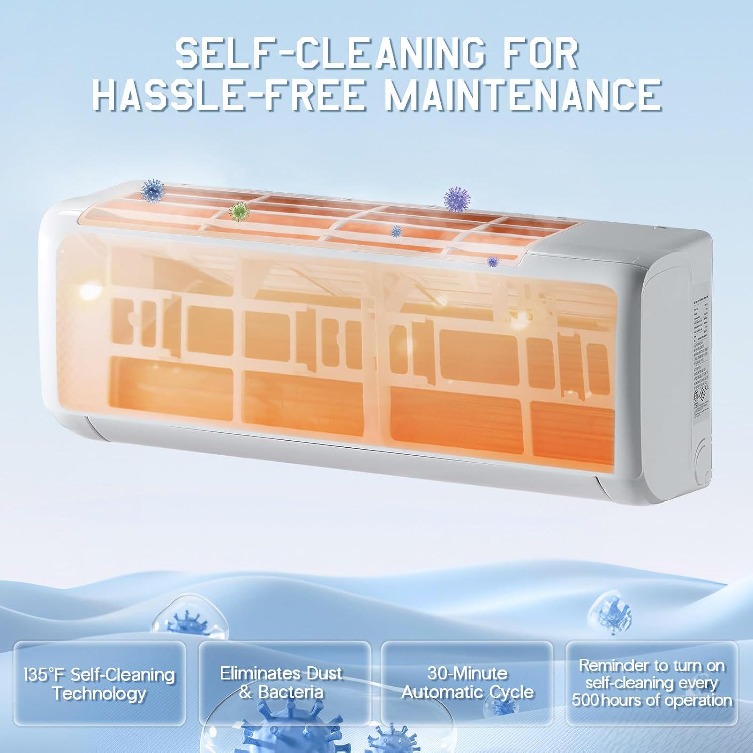 Albott 12000 BTU Ductless Mini Split Air Conditioner and Heat Pump, SEER2 18.5, 220V Inverter AC, Cools up to 750 Sq. Ft, Energy Efficient, Self-Cleaning, Including Remote