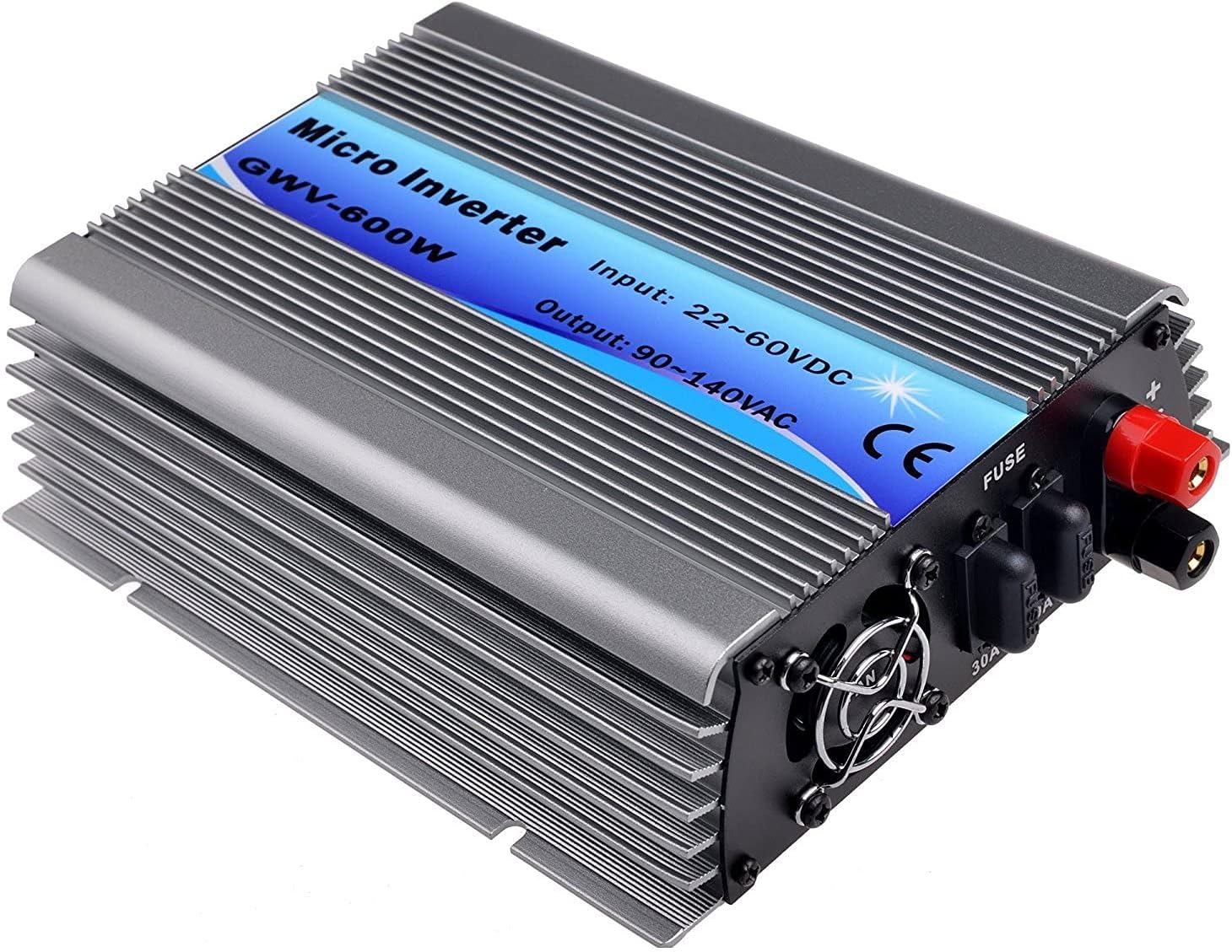 Y&H Grid Tie Inverter 600W Stackable DC30-55V PV Input AC110V MPPT Pure Sine Wave Micro Inverter fit for 30V 36V Solar Panel/36V Battery