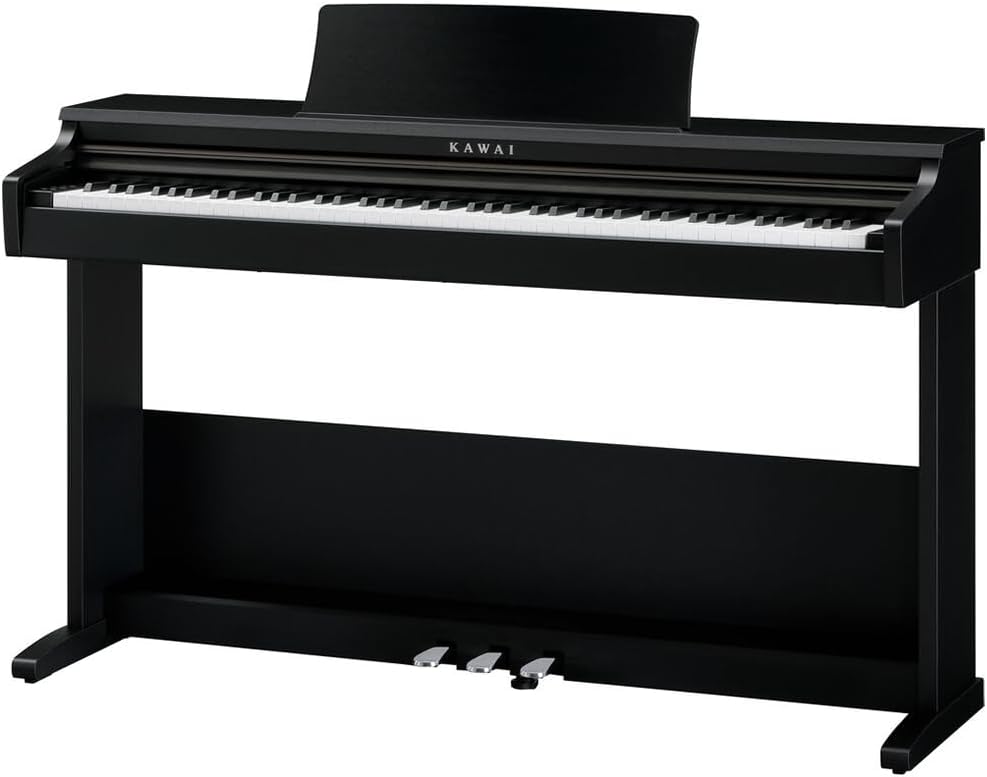 Kawai KDP75 Digital Piano in an Embossed Black Finish Bundle with Kawai F-10H Damper Pedal and Liquid Audio Polishing Cloth