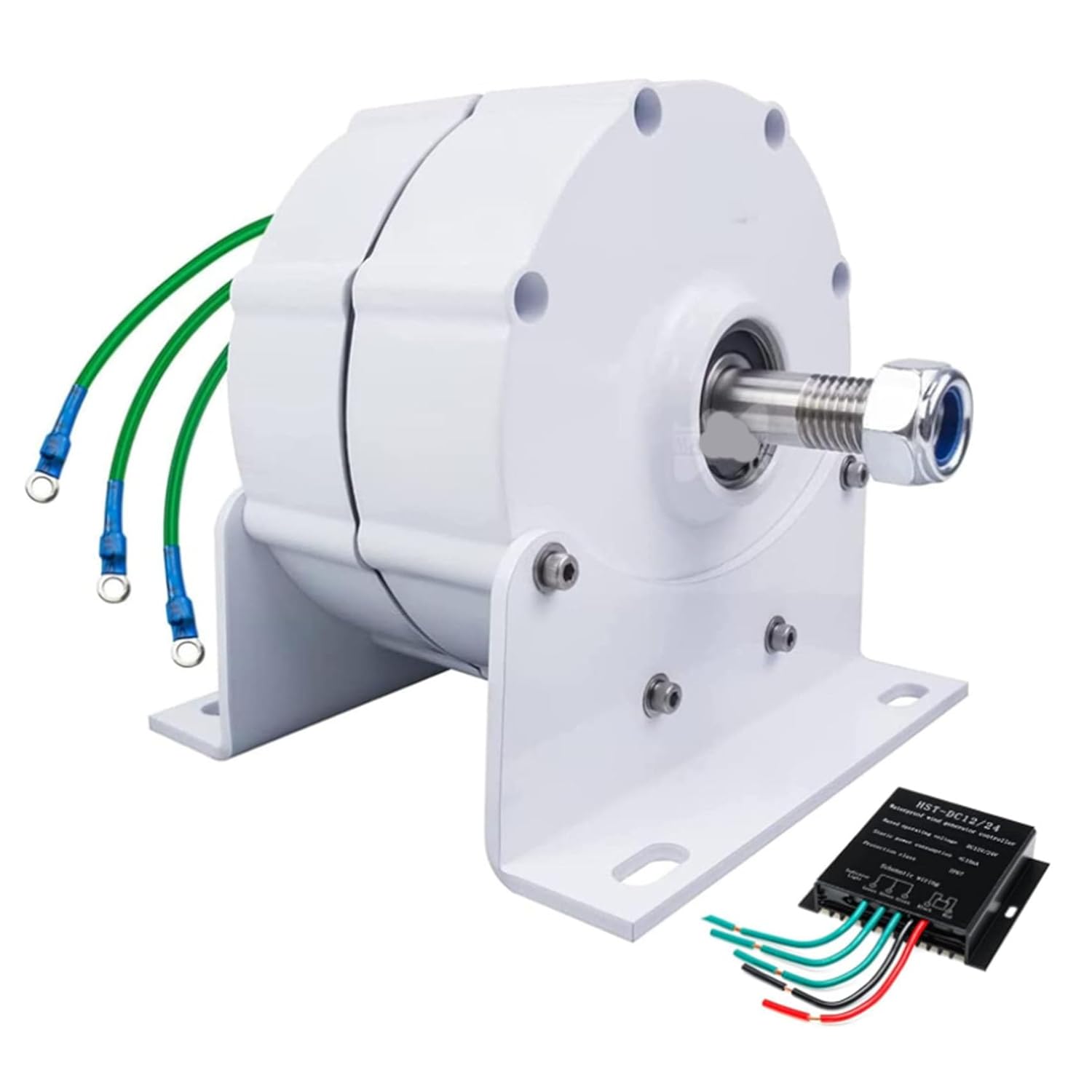 48v,BAOJUHUIKANG 5000W Permanent Magnet Generator 12V 24V 48V 220V 450Rpm AC DC Permanent Magnet Alternator Motor with Controller for Wind Water Turbine(with Base)