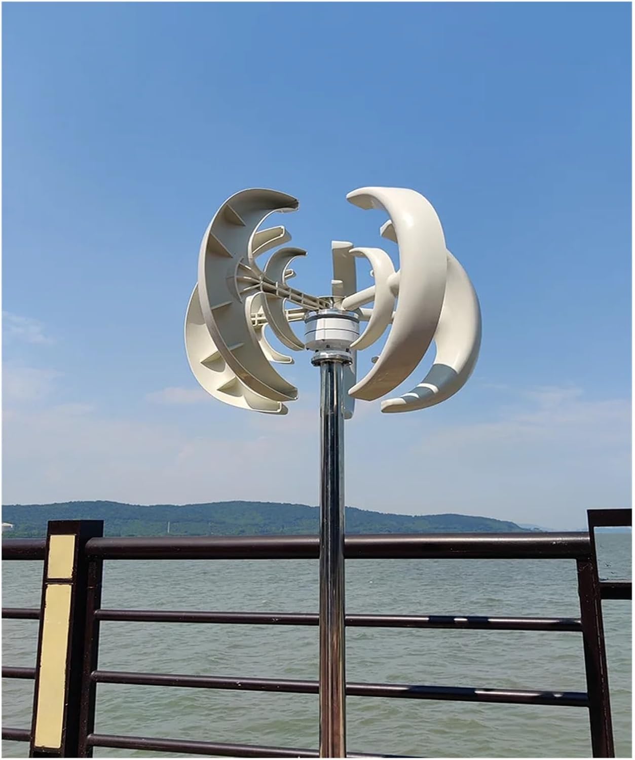 1000W 24V Vertical Axis Wind Turbines Generator Lantern 5 Blades Motor Kit Wind Turbine, Windmill Home Camping Low Starting Speed for Home(with MPPT Control,24V)