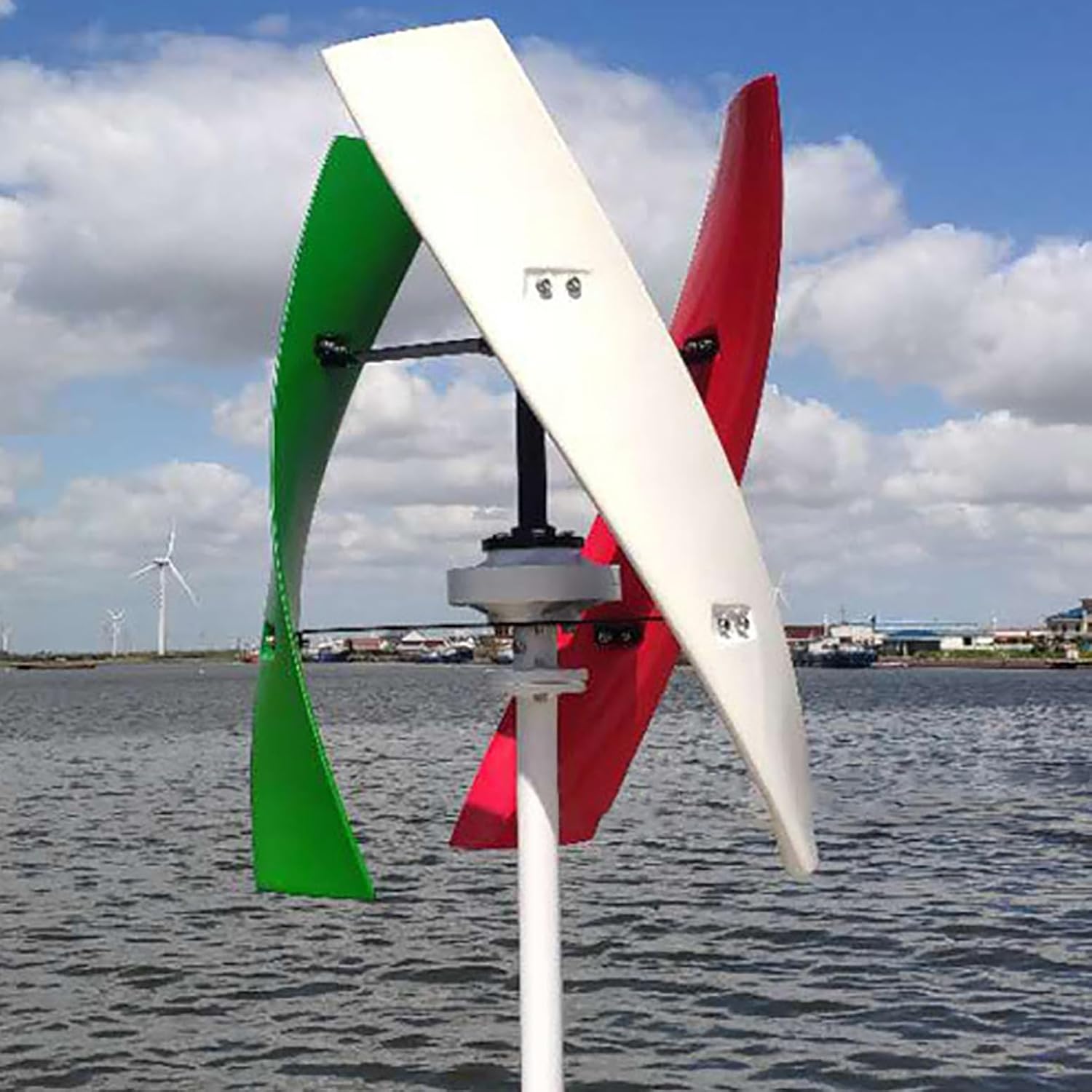 2000W / 2500W Vertical Wind Turbine Generator 3 Blades 12V / 24V / 48V Low Noise Rotation Wind Turbine Generator with MPPT Controller Maglev Wind Turbine for Home Use,Multi Colored,2500W24V