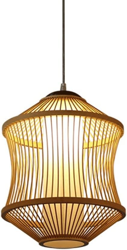 Chinese-Style Creative Handwoven Pendant Light Bamboo Wicker Chandeliers Vintage Rattan Hanging Lamp Shade Dining Room Kitchen Island Decorative Lighting Fixtures