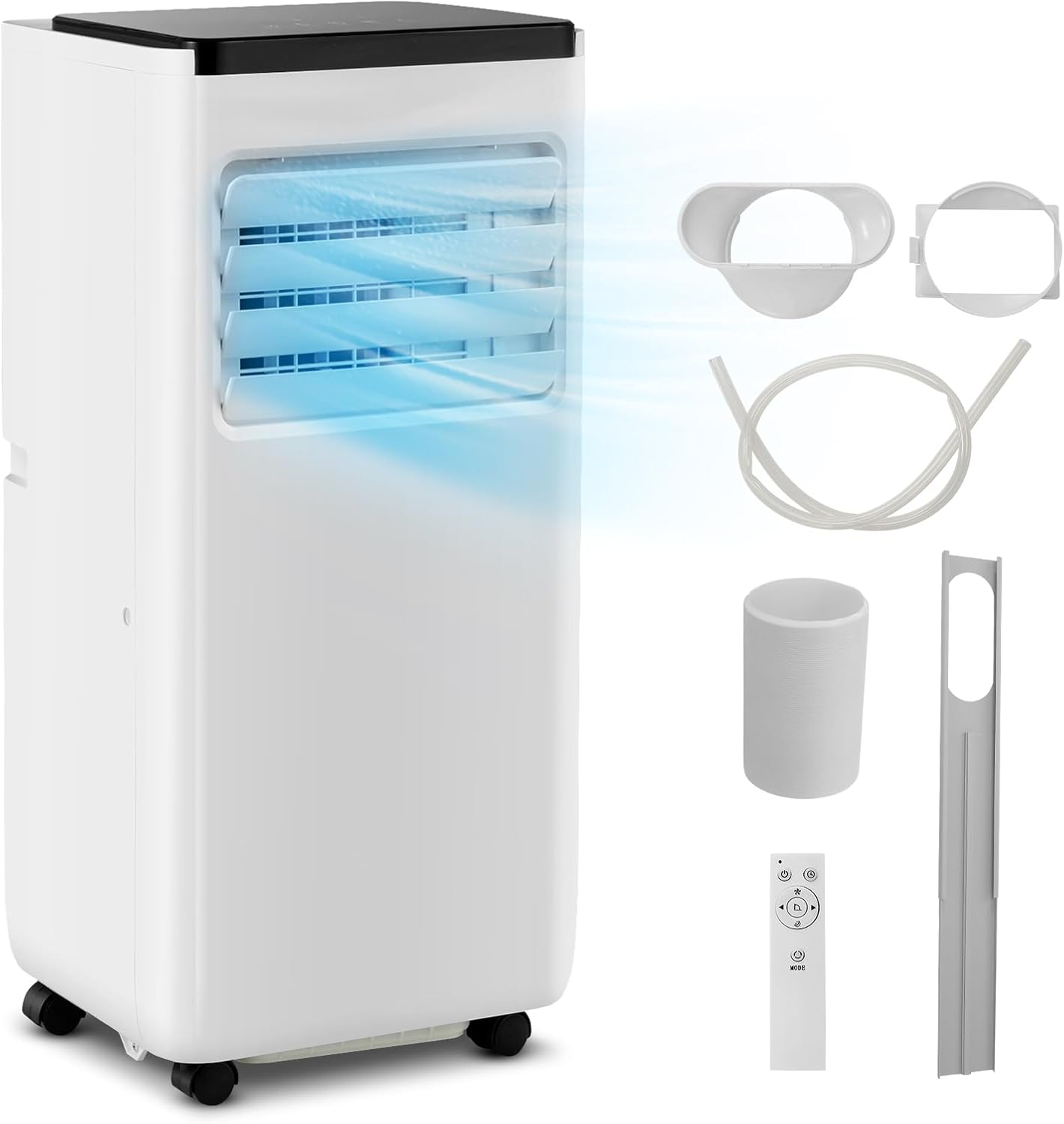 GOFLAME 10000BTU Portable Air Conditioner, 3-in-1 AC Unit with Built-in Dehumidifier, Fan Mode, Sleep Mode & 24H Timer, Powerful AC with Remote & Window Vent Kit, Cool Up to 250 sq.ft., White