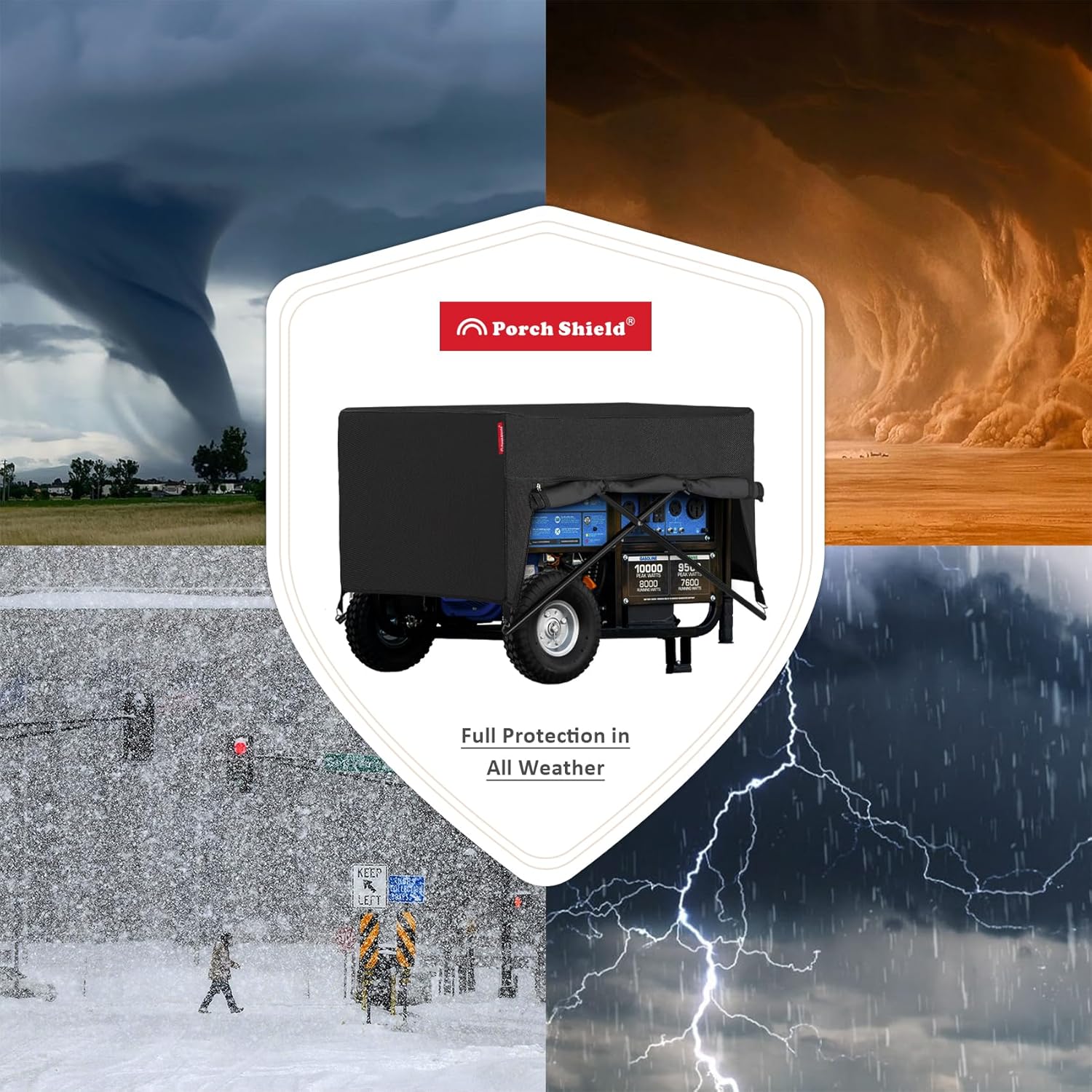 Porch Shield Generator Covers Running - Heavy Duty Waterproof Generator Rain Tent Shelter for 3500w-12000w Black